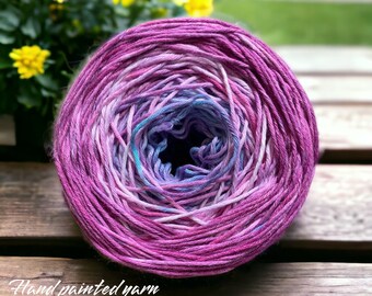 Cotton yarn,hand dyed yarn, light worsted weight,crochet yarn, weavers yarn