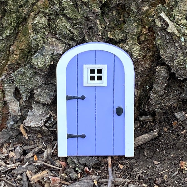 Miniature Fairy Door, Lilac colored door,  Fairy garden accessories, Miniature outdoor decor, Small Door, Tree fairies, 3 Inches Tall