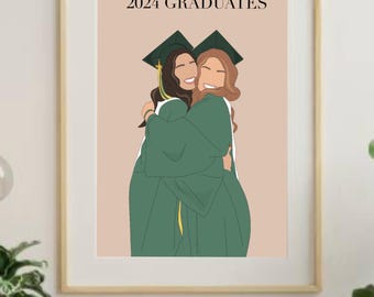Regalo di laurea, ritratto digitale senza volto, illustrazione personalizzata, foto personalizzata, illustrazione fotografica, ritratto personalizzato