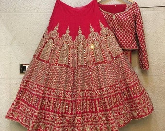 Mariage Lehenga Choli rouge pour femme/Mariage Lehenga Choli rouge/Lehenga Choli rouge pour mariage/Vêtements de fête Lehenga Choli rouge