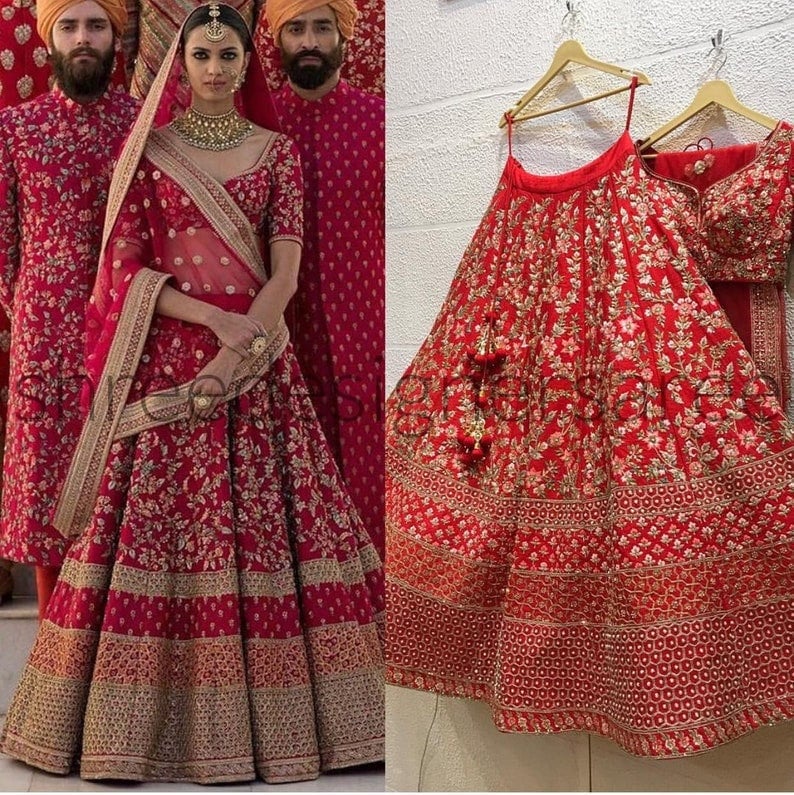 Wedding red deals lehenga choli