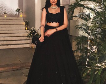 Simple black store lehenga choli