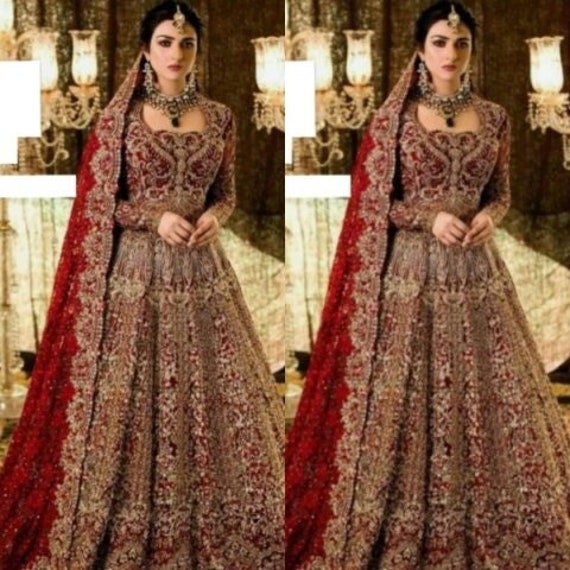 Indian Designer Red Bridal Lehenga Choli/wedding Wear Lehenga
