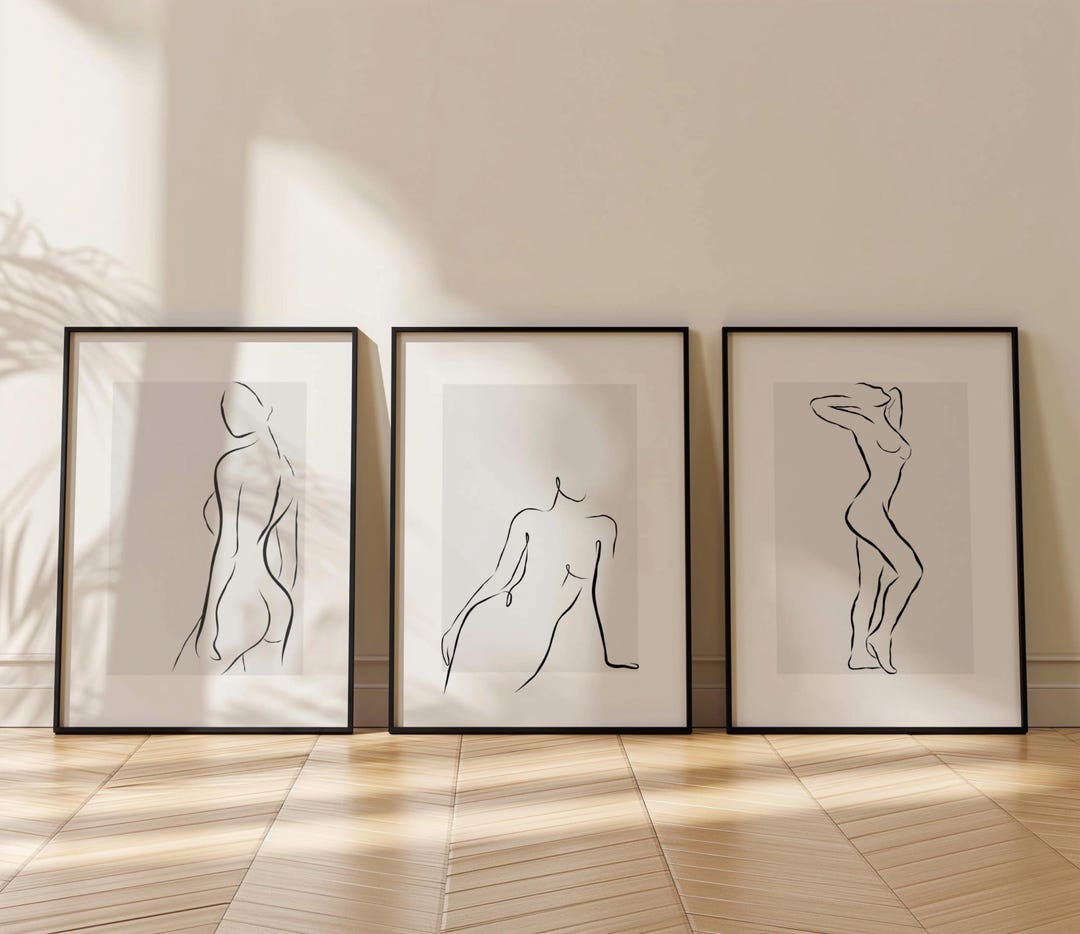 Minimalist Woman Line Art Print Set: Modern Home Decor - Etsy