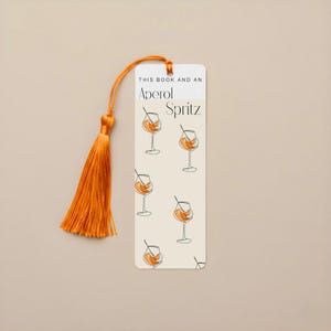 Aperol Spritz Cocktail Bookmark for birthday gift aperol lover