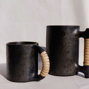 Jarra de cerveza de cerámica negra Longpi