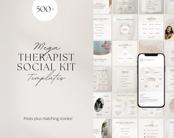 Postagens para Instagram de terapeutas, modelos para saúde mental, mídias sociais para psicólogos, conselheiros, terapia, aconselhamento, psicologia, modelos do Canva