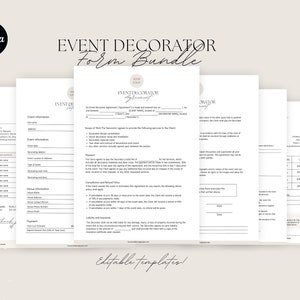 Event Decorating Services Contract Template, Editable Event Planner Contract Template, event planning forms, event decor contract- canva