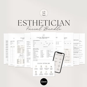 Facial treatment forms – Editable Esthetician Templates, Esthetician forms, Esthetician consent forms, Facial, Esthetician intake form.