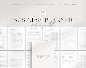 Business planner, business plan, small business plan, printable planner, business workbook, business printable, Start Up Workbook, PDF