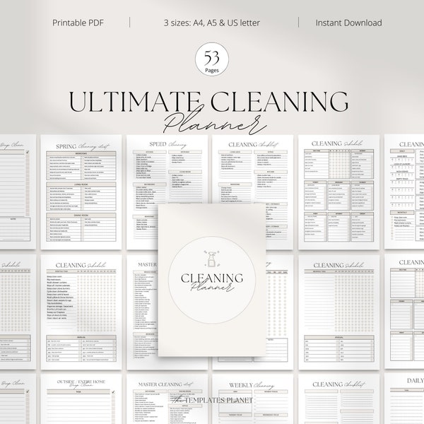 Reinigungsplaner, Checkliste für die Reinigung, Reinigungsplan, ADHS-Reinigungscheckliste, ADHS-Reinigung, Checkliste für die Schlafzimmerreinigung, druckbarer Planer