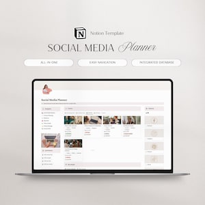 Notion Template Social Media Planner | Content Planner | Content Calendar | Notion Planner | Social Media Manager | Notion Business