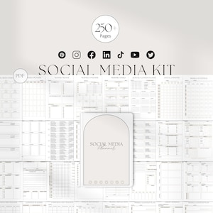 Social Media Planner Kit | Marketing planner | Content Planner | Business Planner Printable Business Plan | Content Calendar | Facebook plan