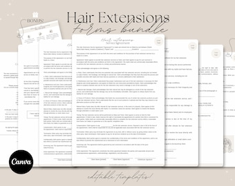 EDITABLE Hair Extensions Forms,Hair Extensions Consultation Form,Hair Extensions contract ,Hair Extension Agreement,CANVA TEMPLATE