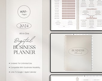 2024 Digital Business Planner | Small Business Planner | Content Planner | Social Media Planner | Business Plan | Content Planner | Undated.