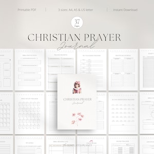 Christian Prayer Journal, Christian Planner, Gratitude Journal, Bible Study Journal, Devotional Journal, Christian Woman, Printable PDF