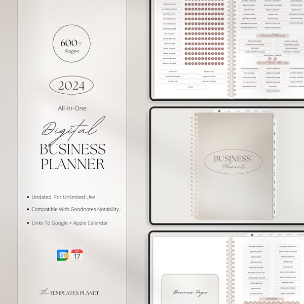 2024 Digital Business Planner | Small Business Planner | Content Planner | Social Media Planner | Business Plan | Content Planner | Undated.