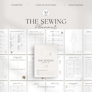 Sewing Planner, Printable or digital PDF Sewing Planner, Sewing Pattern Organizer, Sewing Project, Sewing, Sewing journal, Quilt Planner image 1