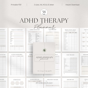 ADHD Planner Worksheets Printable, Mental Health, Anxiety Journal, Mood Tracker, Shadow Work Journal, Therapy Journal, Wellness Journal.