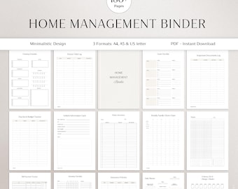 Bundel met huishoudelijke taken: schoonmaakschema, overzicht van huishoudelijke klusjes, schoonmaakchecklist, noodplan, maaltijdplanning en budgettracker | PDF