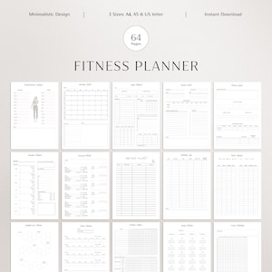 Fitness Planner | Workout Planner | Workout Tracker | Meal Planner | Workout Plan, Weight Loss Journal | Fitness Tracker Undated | PDF