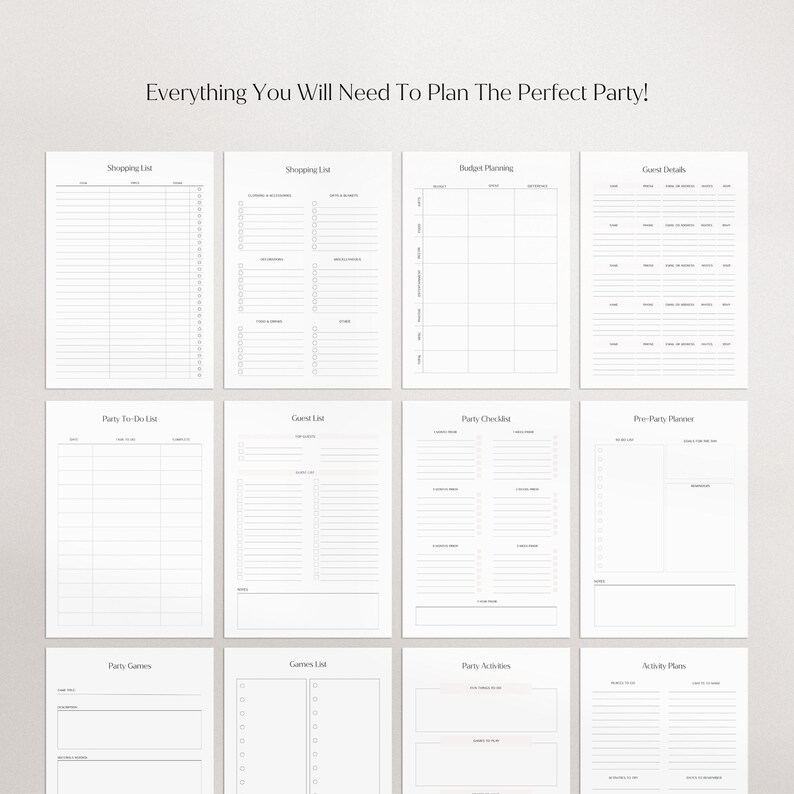 Party Planner | Printable Planner | Event Planner | Event Planning ...
