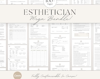 Esthetician Forms Bundle | Esthetician Consent Forms | Esthetician Business | Facial Consultation Form | Beauty Salon Forms (CANVA)