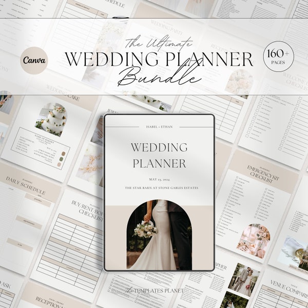 Canva Wedding Planner Template Bundle,Wedding Planner,Wedding Itinerary template, Wedding Checklist,Wedding Planning,Wedding Timeline,Binder