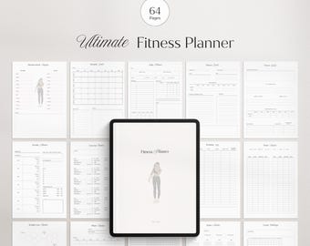 Fitness Planner, Workout Planner, Workout Tracker, Meal Planner, Workout Plan, Weight Loss Journal, Fitness Tracker, Undated, PDF