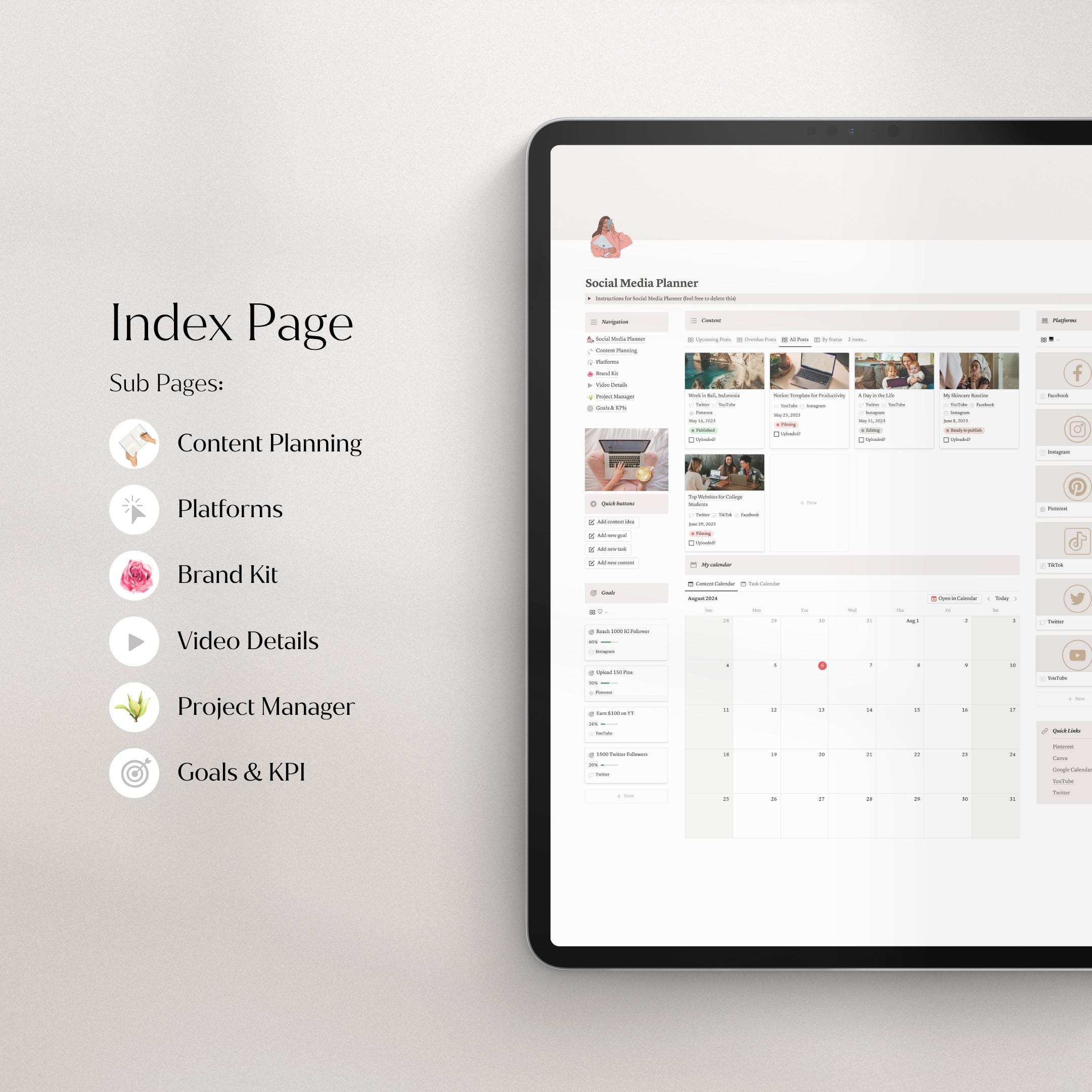 Notion Template Social Media Planner | Content Planner | Content ...