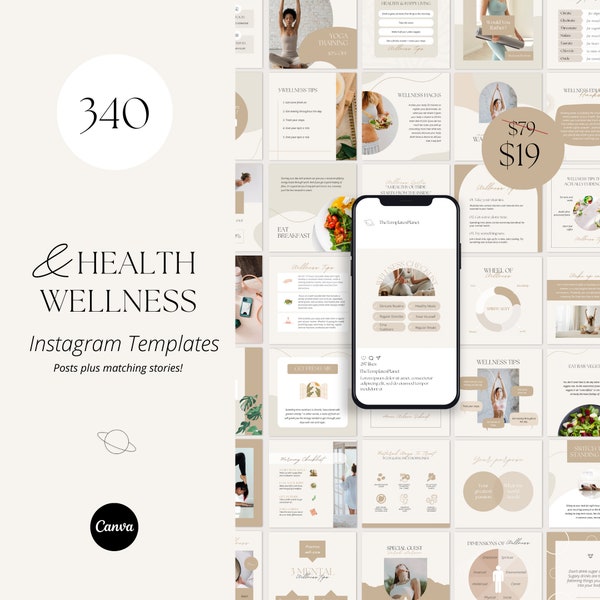 Health and Wellness Instagram Canva Templates, life coach, Wellness Template, Health and Wellness Business, Health and Wellness Template