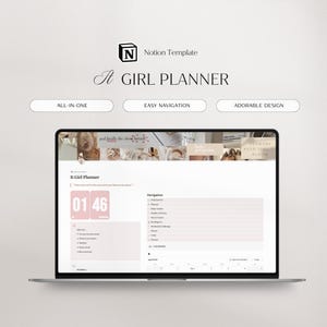 It Girl Notion Life Planner | All In One Notion Template | That Girl | Notion Dashboard | Notion Dashboard | Aesthetic Notion Template
