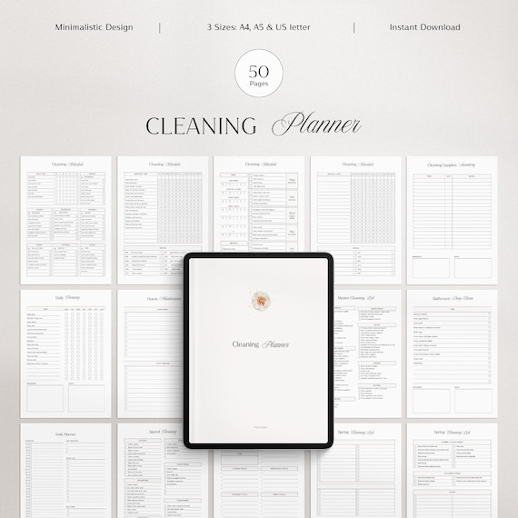 Cleaning Planner | ADHD Cleaning Checklist | Cleaning Schedule | Bedroom Cleaning Checklist |  | Chore Chart | Family Home Declutter | PDF