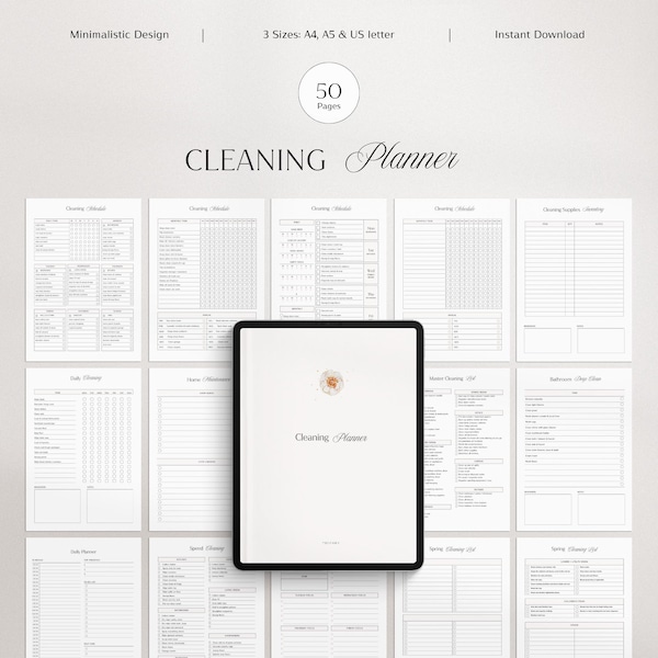 Pianificatore di pulizie / Lista di controllo per le pulizie ADHD / Programma di pulizie / Lista di controllo per le pulizie della camera da letto / / Tabella delle faccende domestiche / Decluttering in casa per la famiglia / PDF