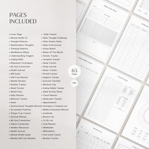 Quaderno di lavoro per la salute mentale / Diario dell'ansia / Monitoraggio dell'umore / Lavoro ombra / Schede di lavoro CBT / Diario della terapia / Diario del benessere / Cura di sé immagine 2