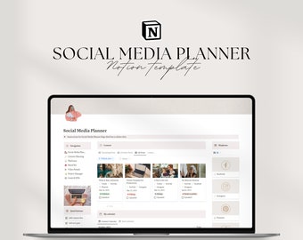 Notion Template Social Media Planner, Content Planner, Content Calendar,Notion dashboard,Notion planner,Social media manager,Notion business