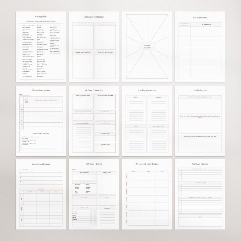 Quaderno di lavoro per la salute mentale / Diario dell'ansia / Monitoraggio dell'umore / Lavoro ombra / Schede di lavoro CBT / Diario della terapia / Diario del benessere / Cura di sé immagine 5