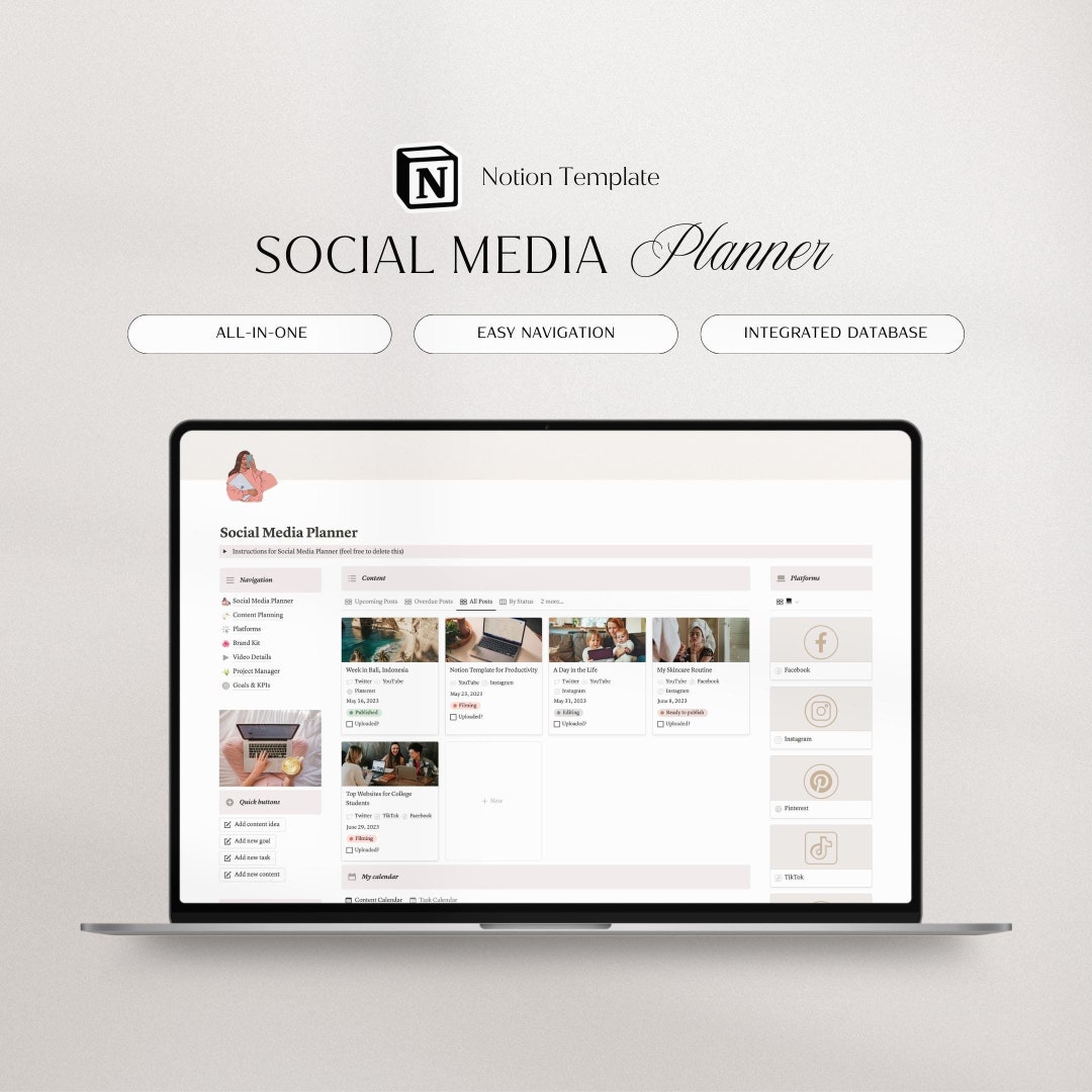 Notion Template Social Media Planner | Content Planner | Content ...