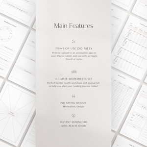 Quaderno di lavoro per la salute mentale / Diario dell'ansia / Monitoraggio dell'umore / Lavoro ombra / Schede di lavoro CBT / Diario della terapia / Diario del benessere / Cura di sé immagine 7