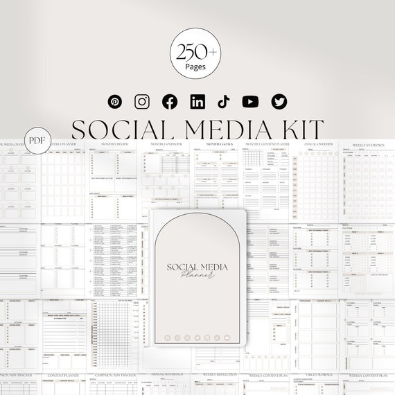 Social Media Content Planner Kit: Marketing Planner, Content Planner, Business Planner Printable, Business Plan, Content Calendar