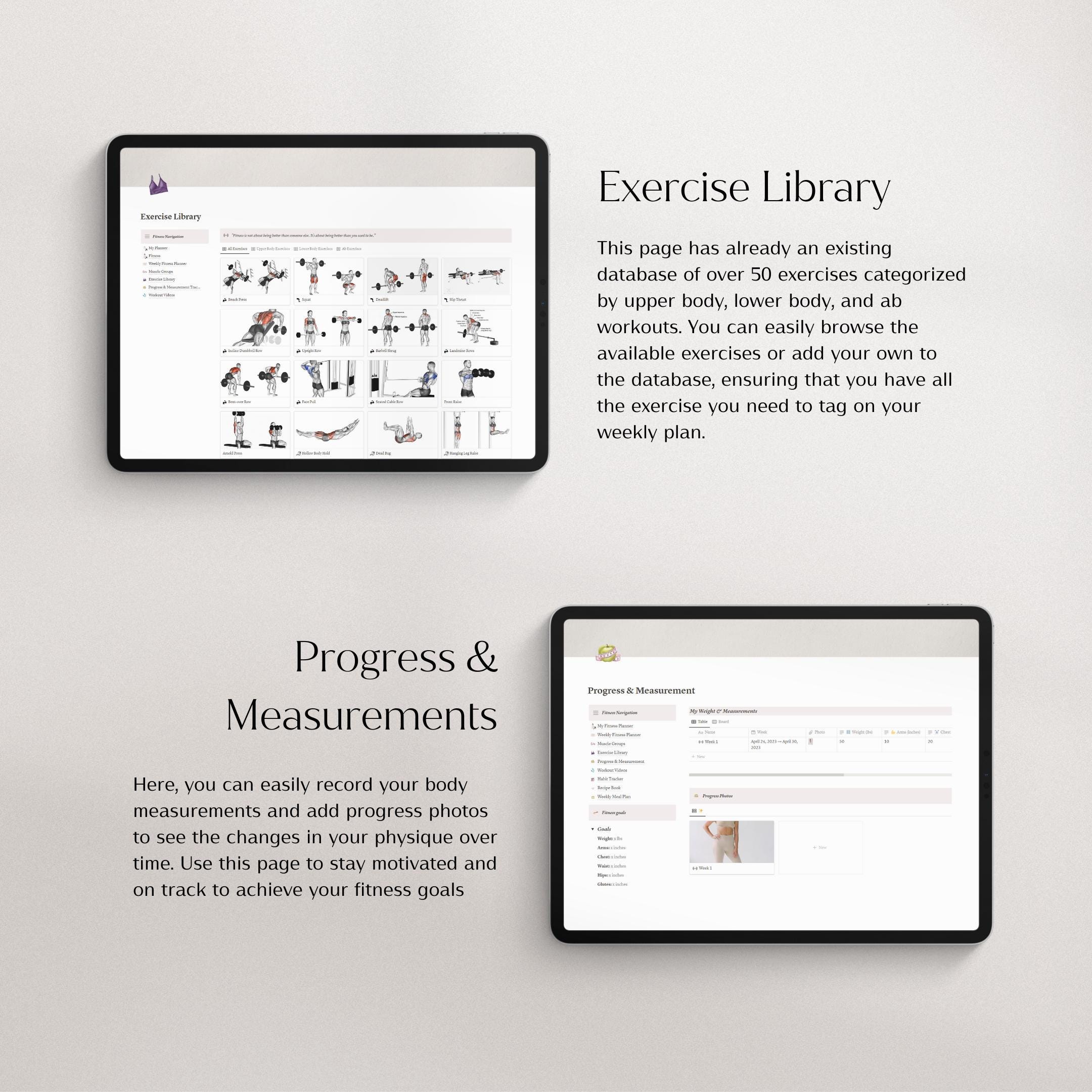Notion Template Fitness Planner | Weight Loss Planner | Fitness Tracker ...