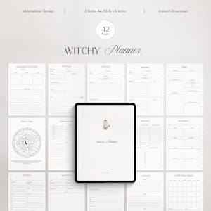 Witchy Planner | Witch Planner Printable | Witchy Digital Planner | Witch Journal | Tarot Journal | Astrology Planner |Grimoire|Undated