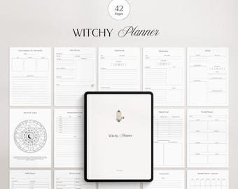 Witchy Planner | Witch Planner Printable | Witchy Digital Planner | Witch Journal | Tarot Journal | Astrology Planner |Grimoire|Undated