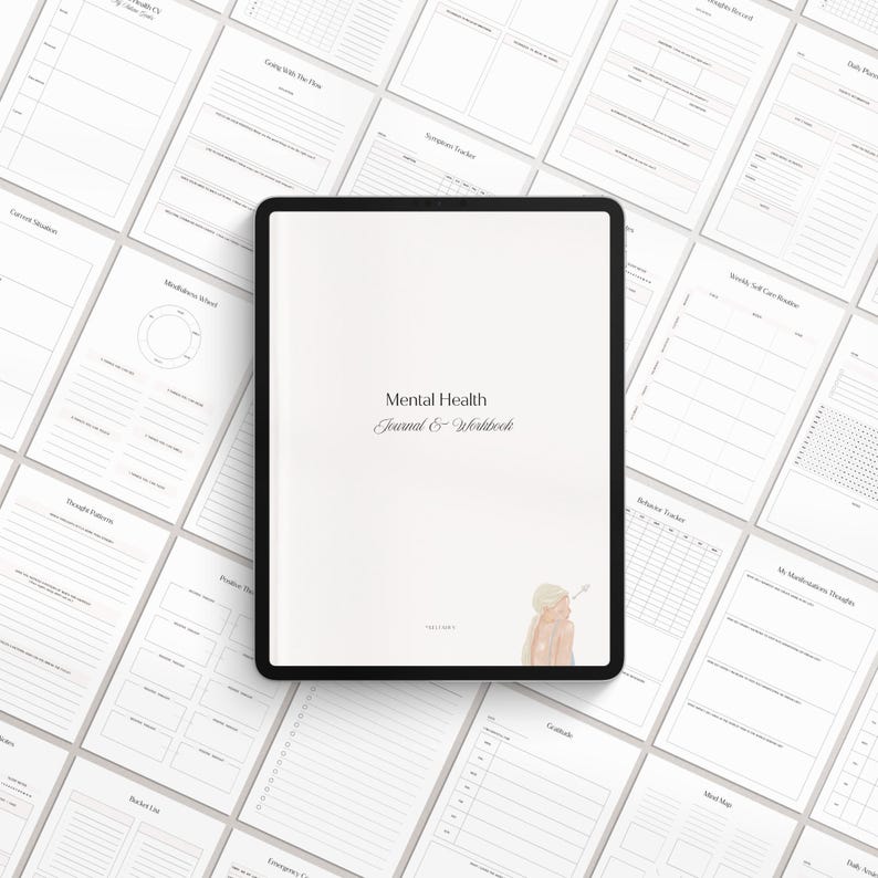 Quaderno di lavoro per la salute mentale / Diario dell'ansia / Monitoraggio dell'umore / Lavoro ombra / Schede di lavoro CBT / Diario della terapia / Diario del benessere / Cura di sé immagine 6