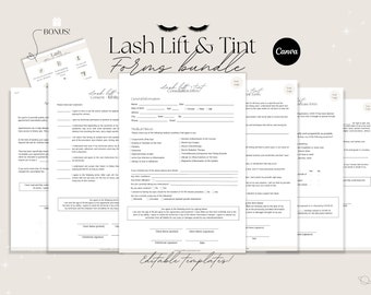 Lash lift & tint forms - Editable templates, Esthetician template, Esthetician forms, client consent form, consultation form, Lash forms.