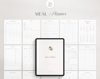 Meal Planner, Meal Prep, Meal Planning, Meal Plan, Health Planner, Food Journal, Fitness Planner, Weight Loss, Printable & Digital PDF