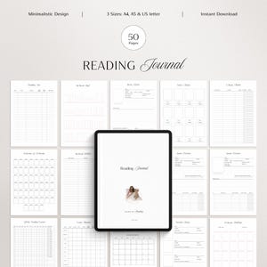 Diario di lettura stampabile / Registro di lettura / Tracciatore di libri / Diario di lettura / Pianificatore di lettura / Tracciatore di lettura / Pianificatore di lettura PDF
