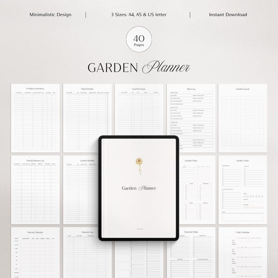 Garden Planner | Garden journal | Gardening Planner printable | Indoor Plant Watering Schedule | House Plant Care | Garden Logbook PDF