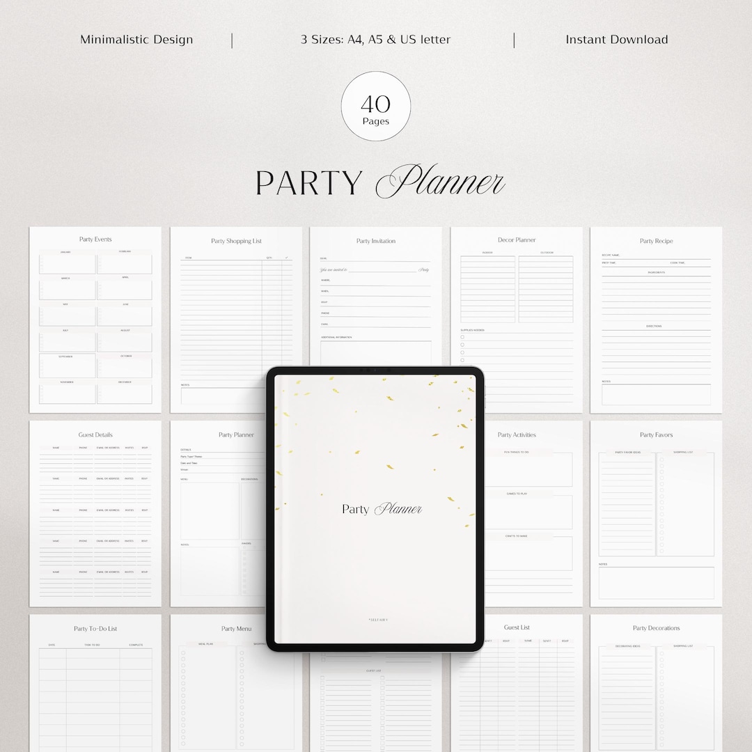 Party Planner | Printable Planner | Event Planner | Event Planning ...
