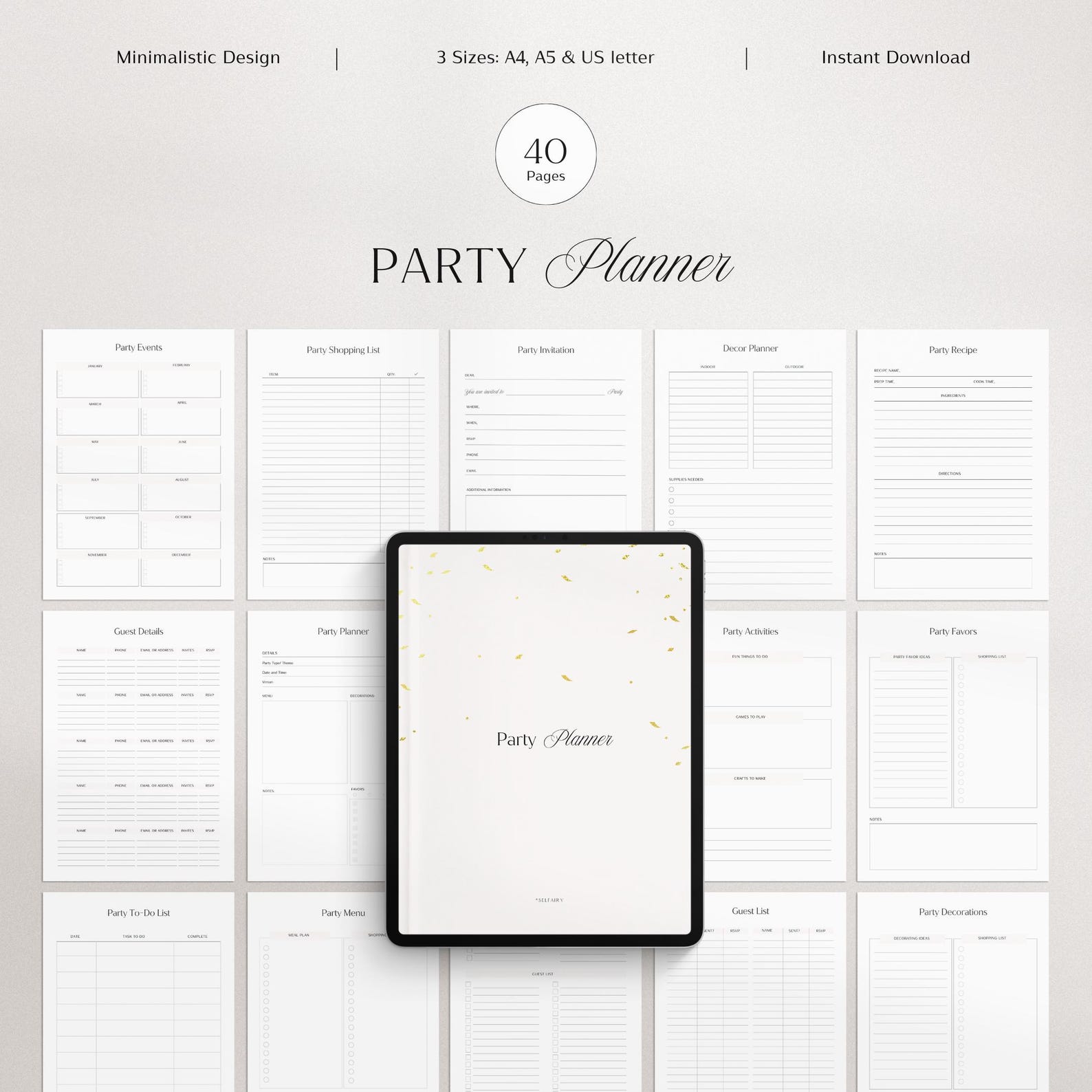 Event Planner, Party Planner Printable, Event Planning, Birthday ...